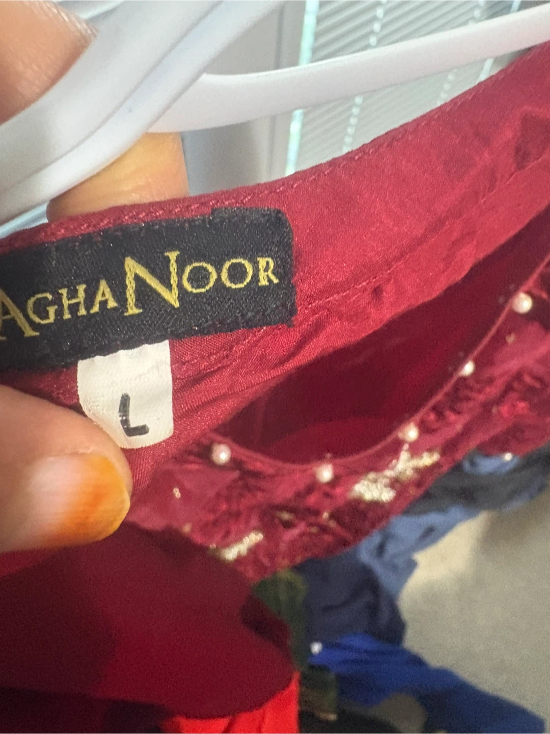 Agha Noor Red Embroidered Kurti - Size L - photo 2