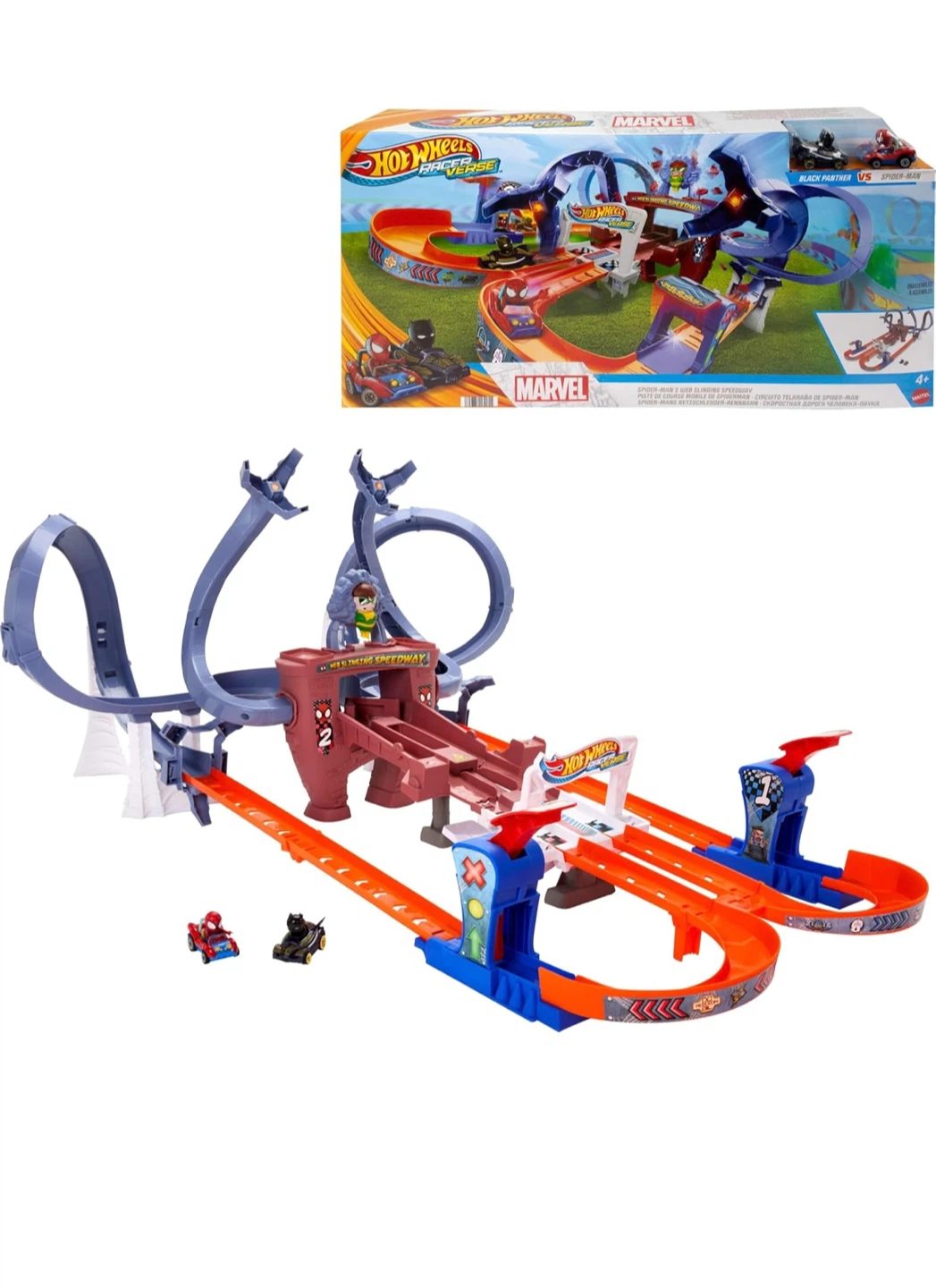 Hot Wheels Marvel Spider-Man Versus Spider-Man Speedway Play Set - photo 2