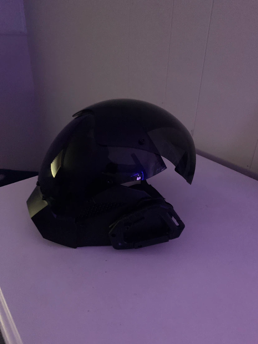 Black Tactical Airsoft Helmet with Visor - photo 2