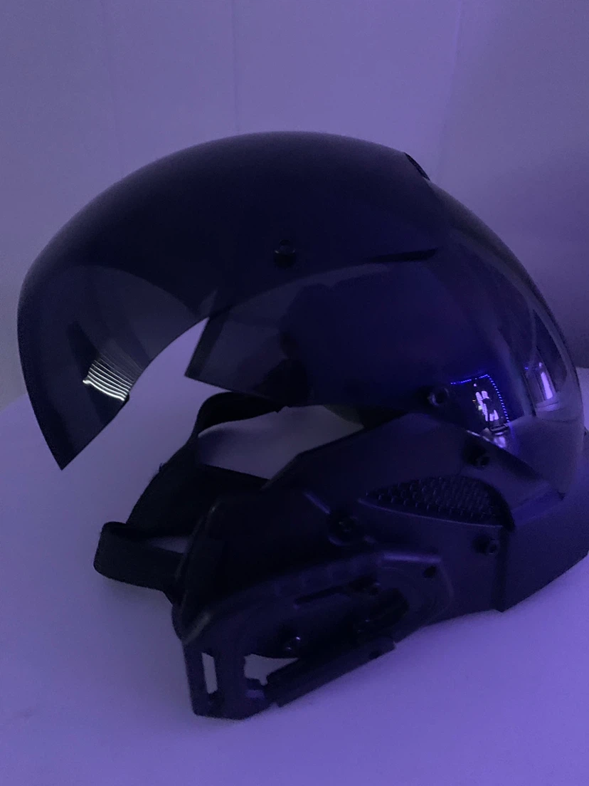 Black Tactical Airsoft Helmet with Visor - photo 4