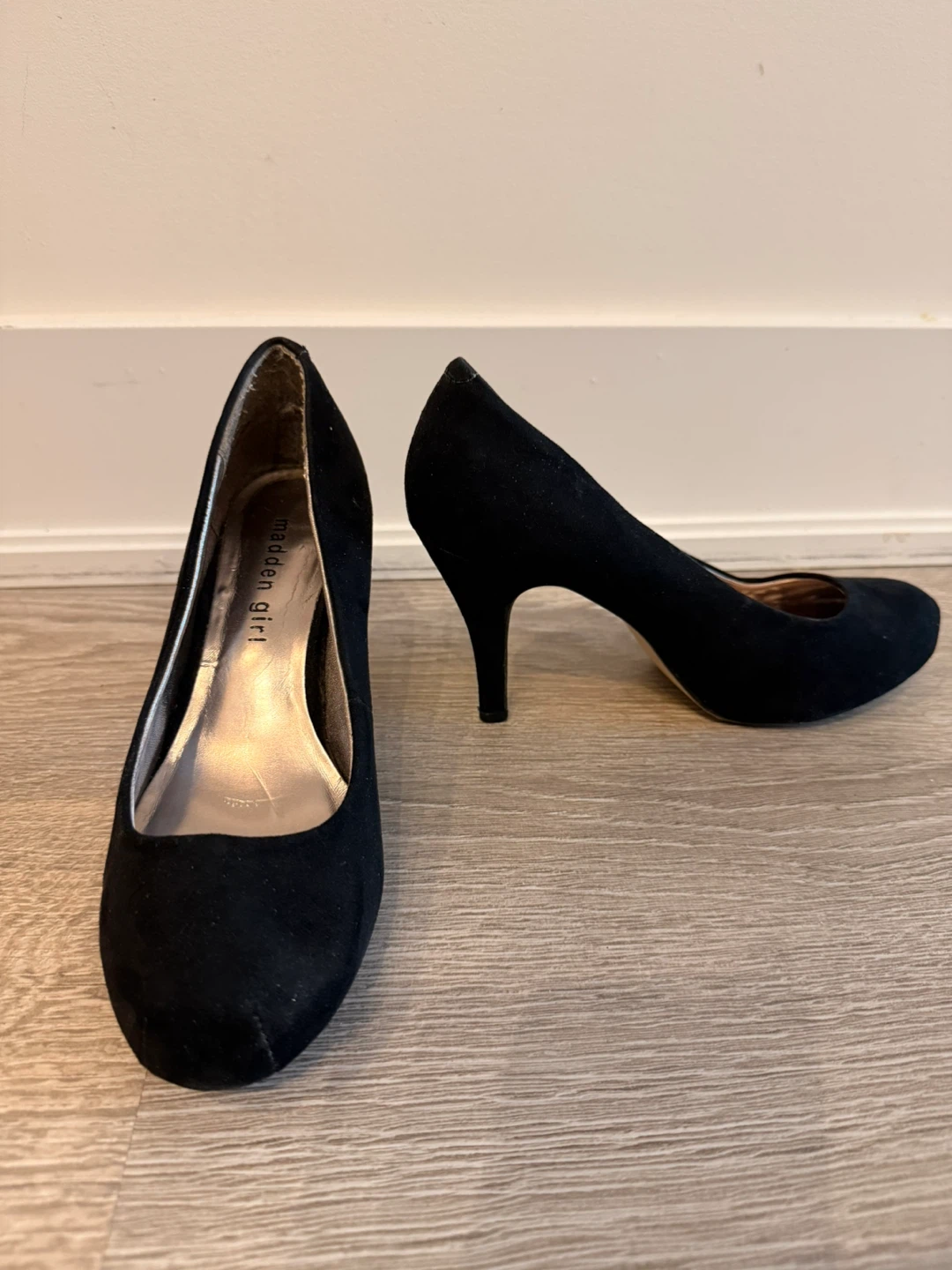 Madden Girl Black Suede Heels