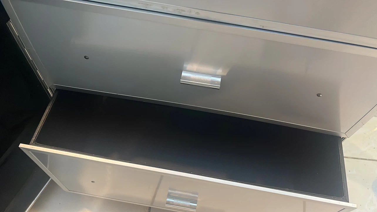 Silver Rolling Makeup Train Case with Drawers - photo 2
