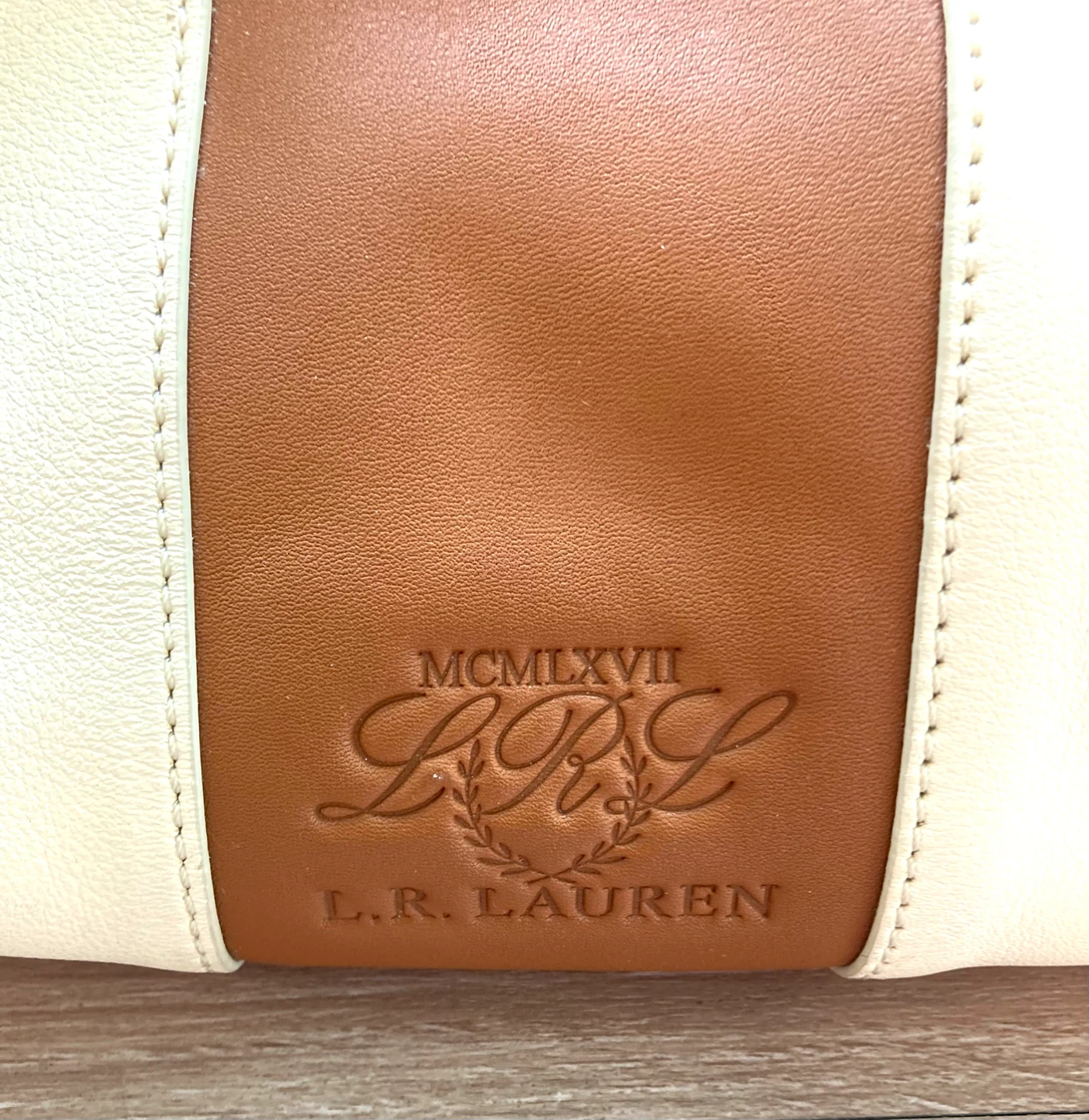 L.R. Lauren Leather Satchel Handbag