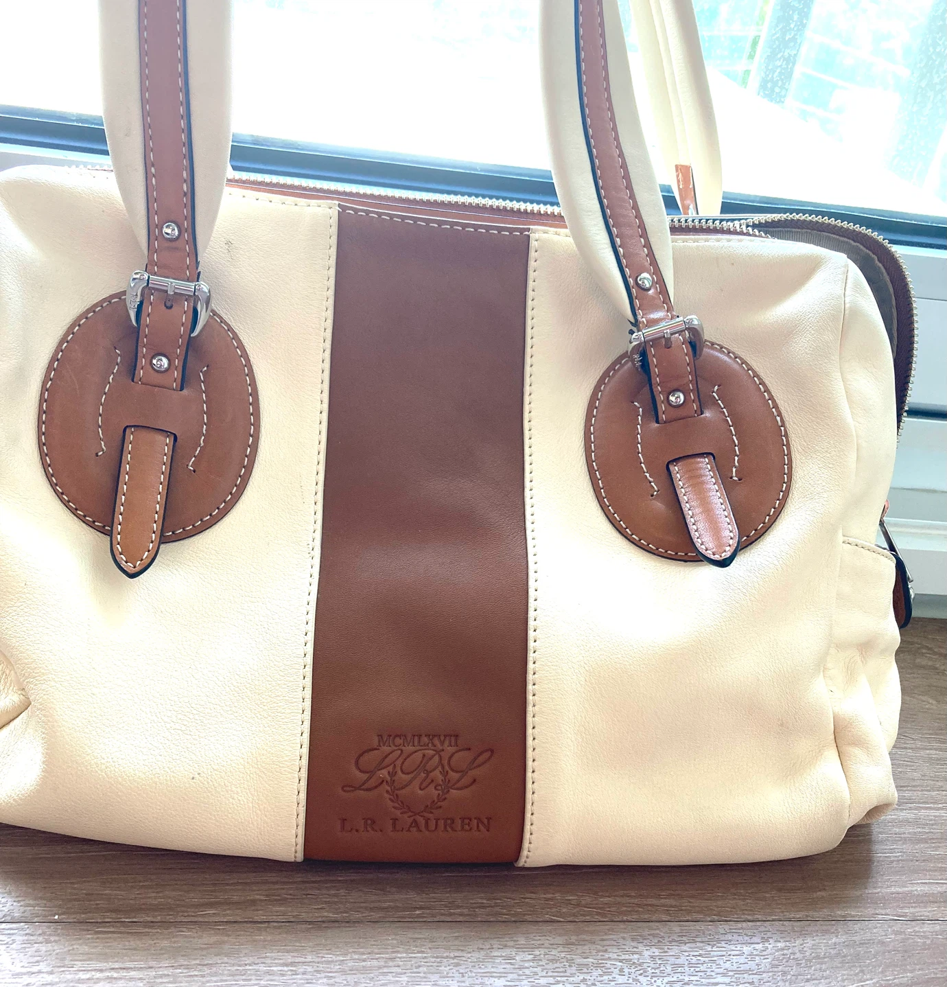 L.R. Lauren Leather Satchel Handbag - photo 2