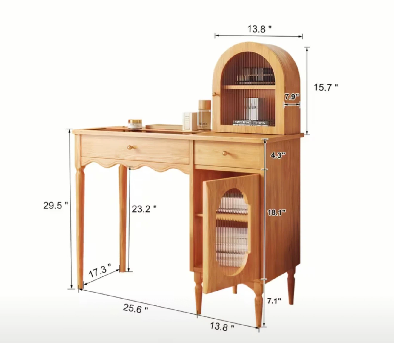 Wooden Vanity with Cabinet and Drawers - photo 3