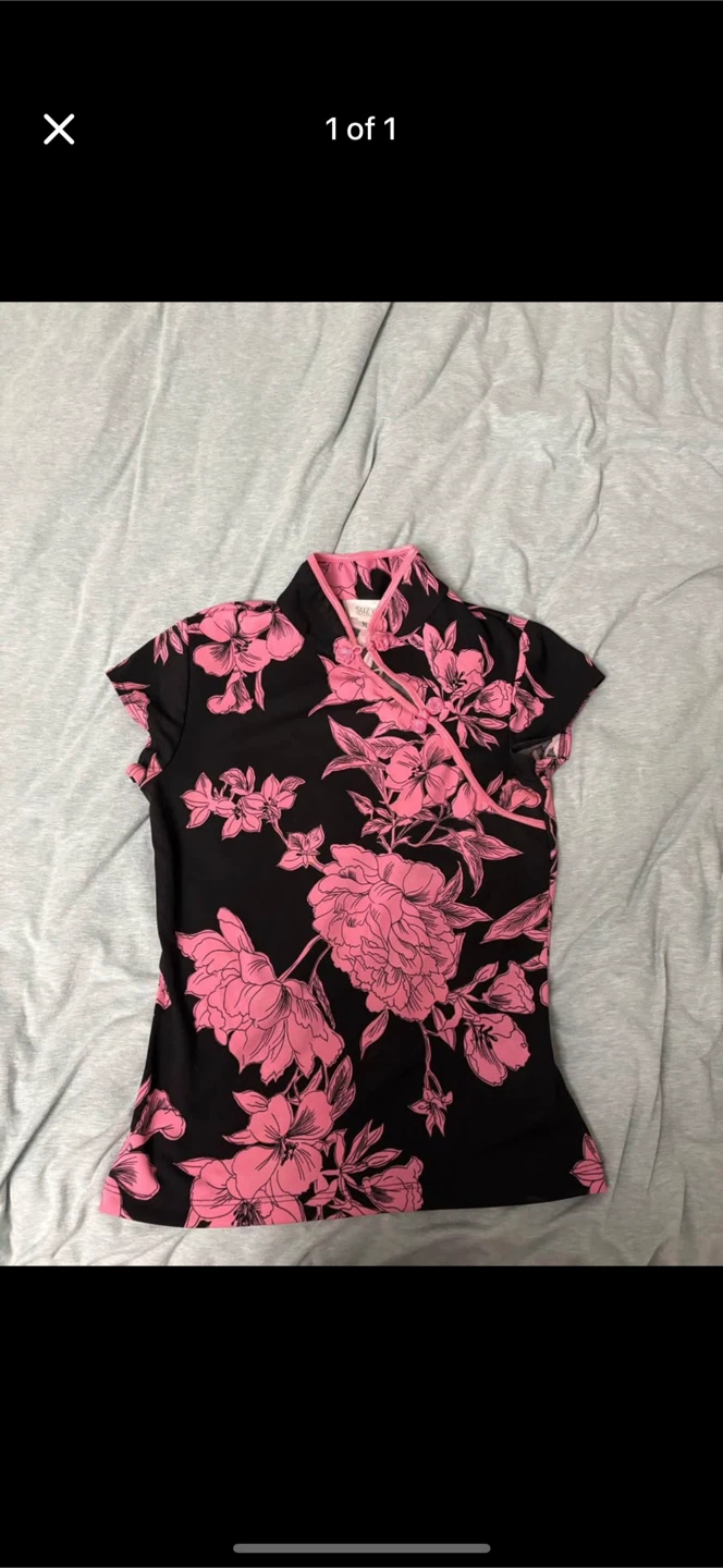 Suzy Shier Floral Cap Sleeve Top - Size M
