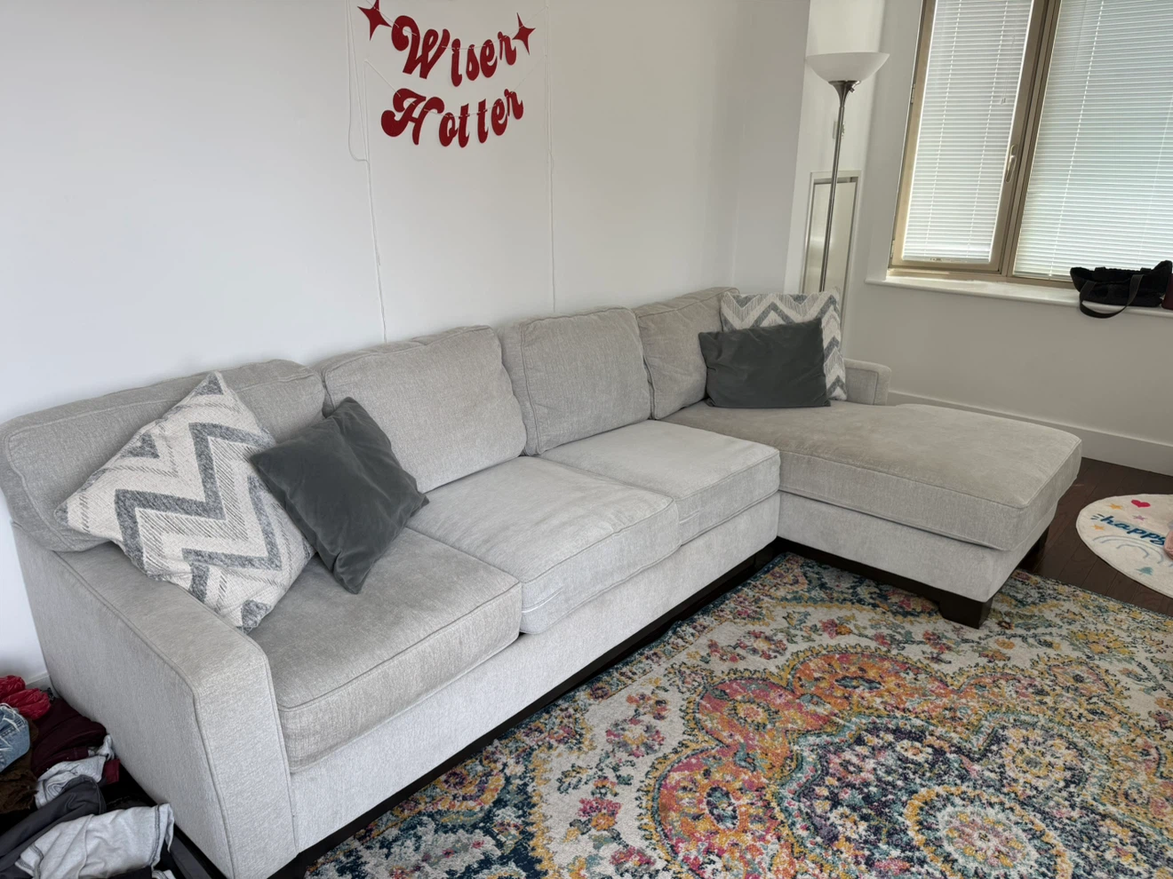 Light Gray Sectional Queen Sleeper Couch with Chaise - photo 3