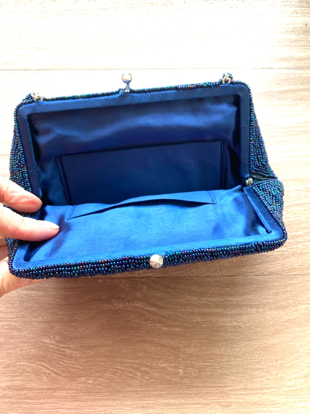Navy blue Beaded Evening Handbag - photo 3