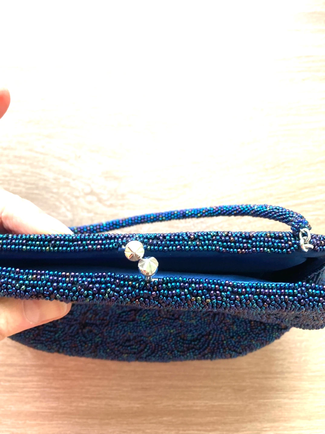 Navy blue Beaded Evening Handbag - photo 4