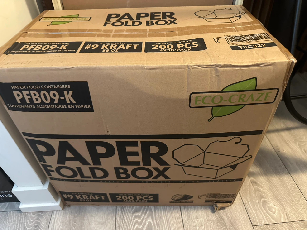 ECO-CRAZE Paper Fold Box Food Containers