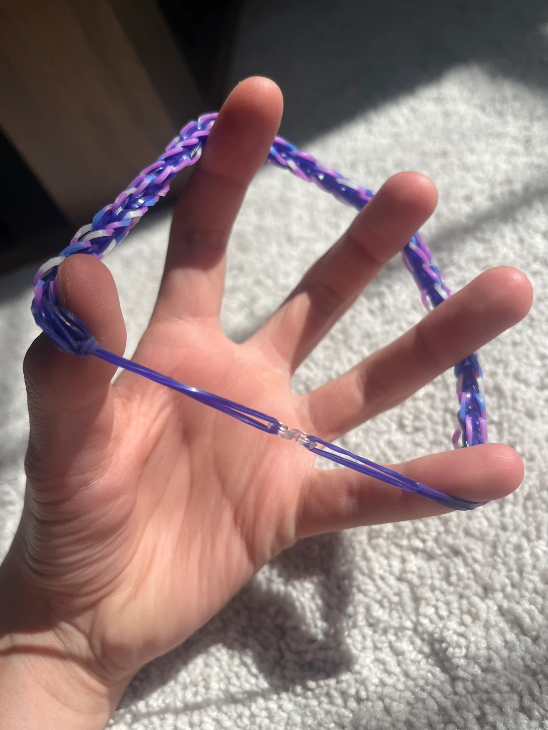 Purple and White Loom Band Bracelet - photo 4