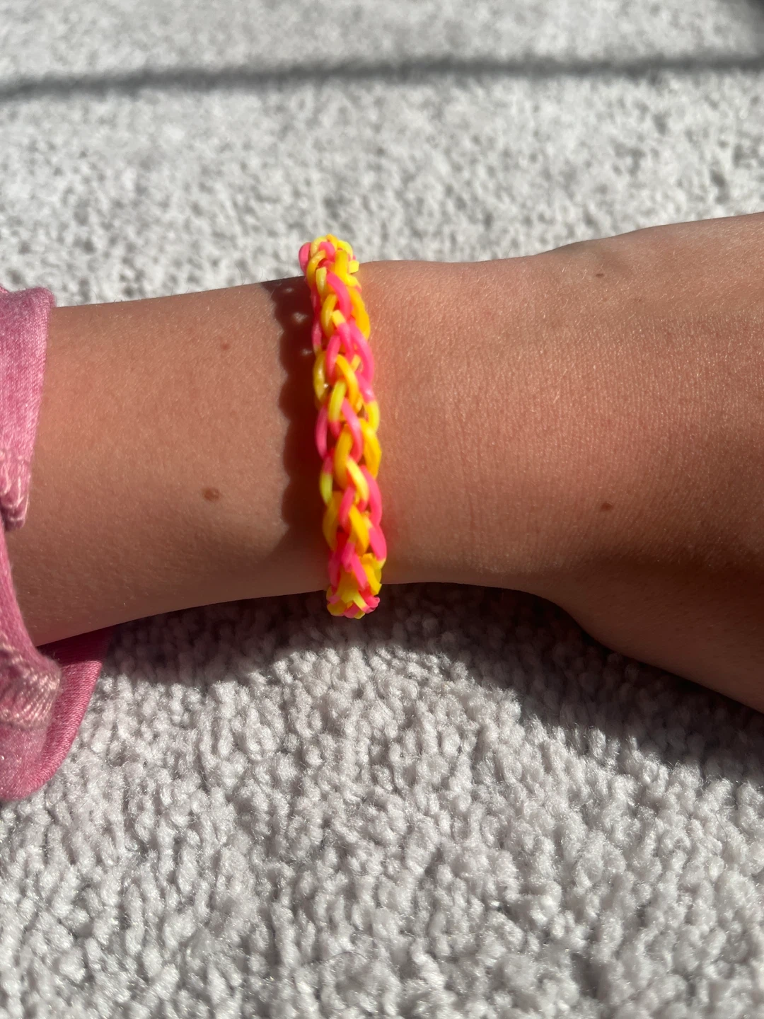 Loom Band Bracelet Pink & Yellow - photo 3