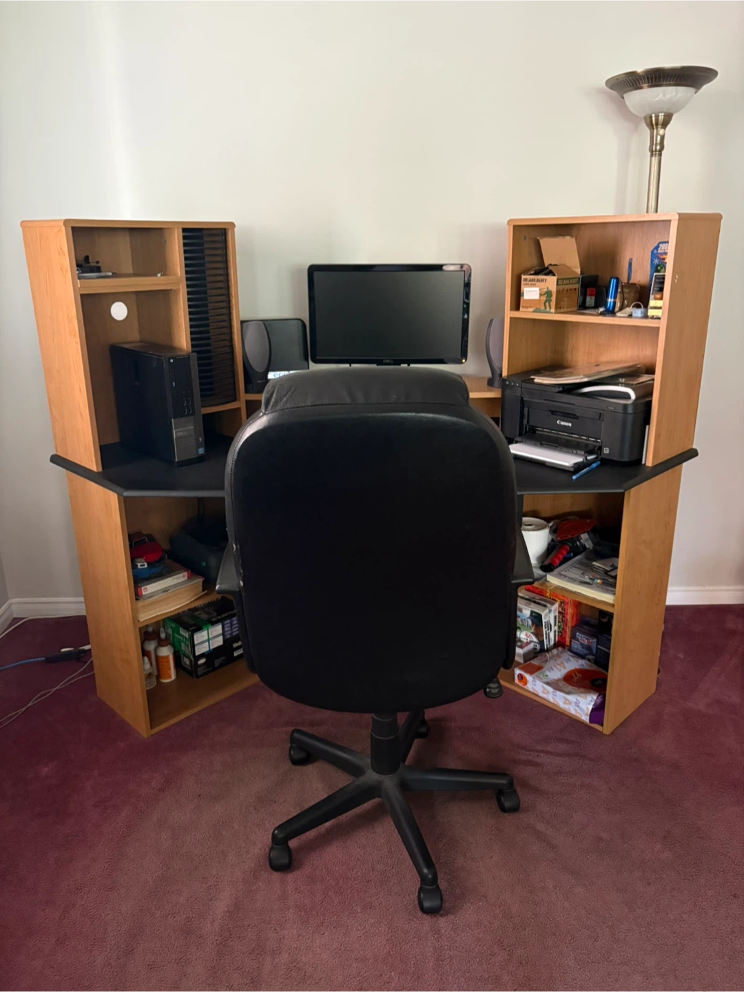 Computer Desk with Hutch and Shelving /office chair combo - photo 2