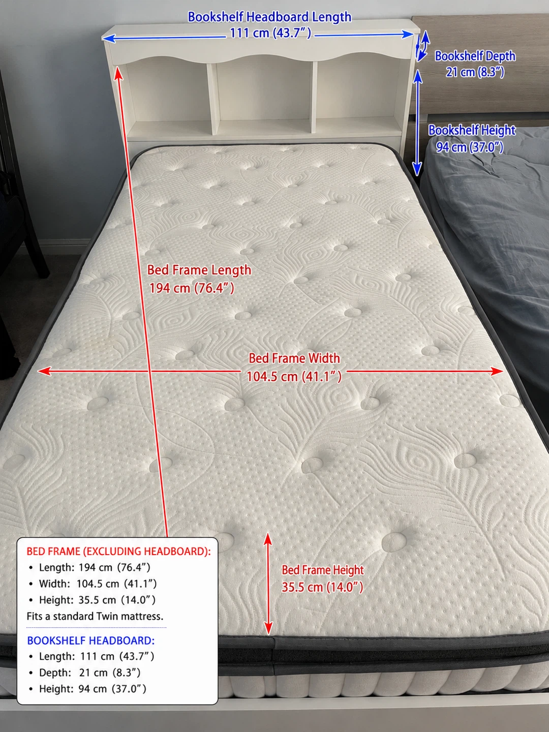 Canadian-Made Twin Bed Frame – Mattress Not Included - photo 5