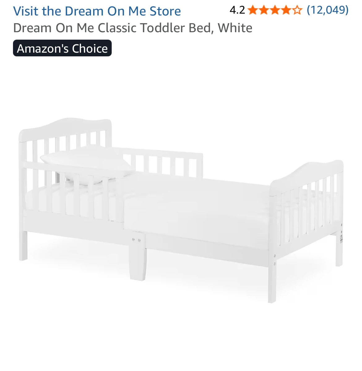 Dream On Me Classic Toddler Bed, White - photo 2
