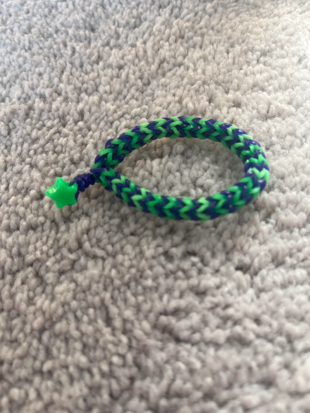 Purple and Green Chevron Loom Bracelet with Star Charm - photo 2