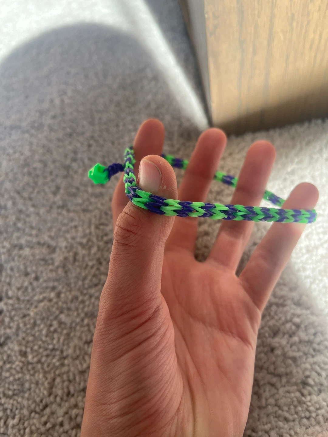 Purple and Green Chevron Loom Bracelet with Star Charm - photo 4