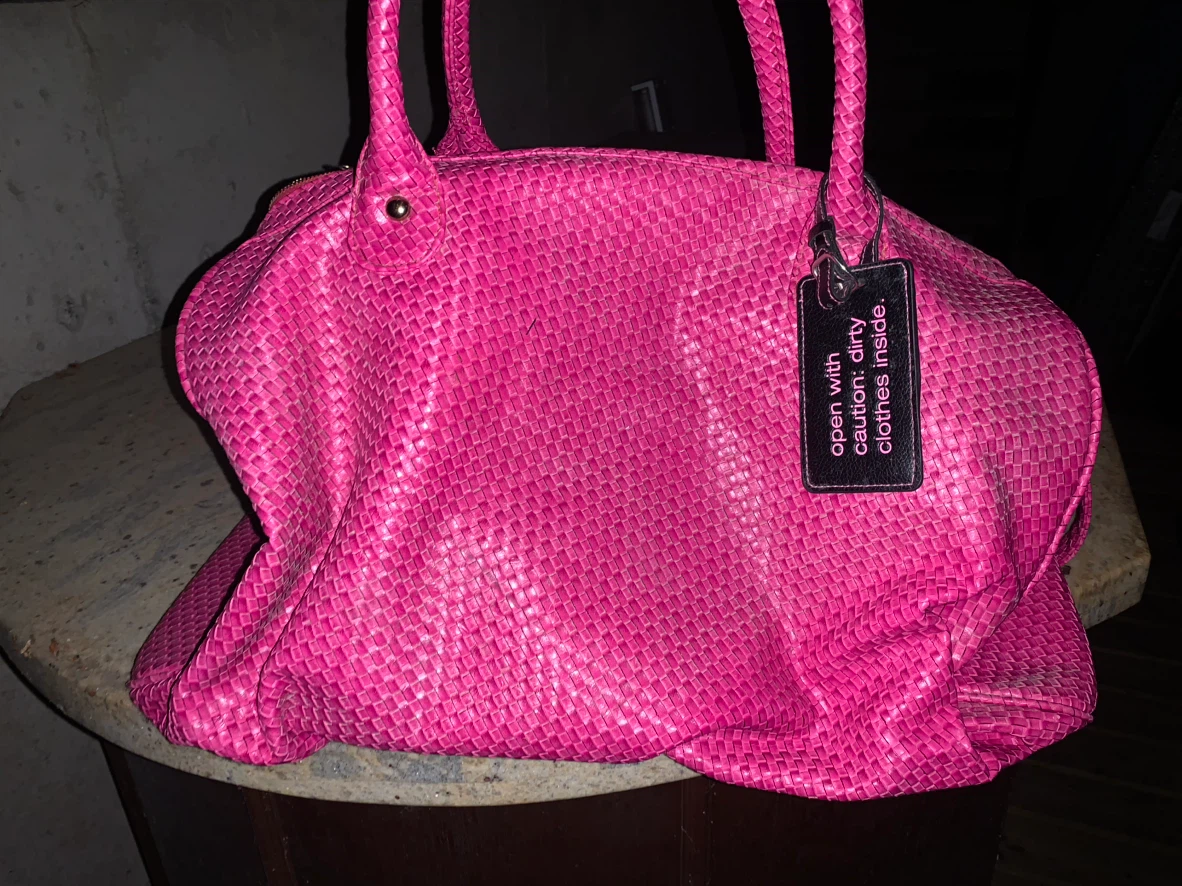 Bright Pink Woven duffle Bag