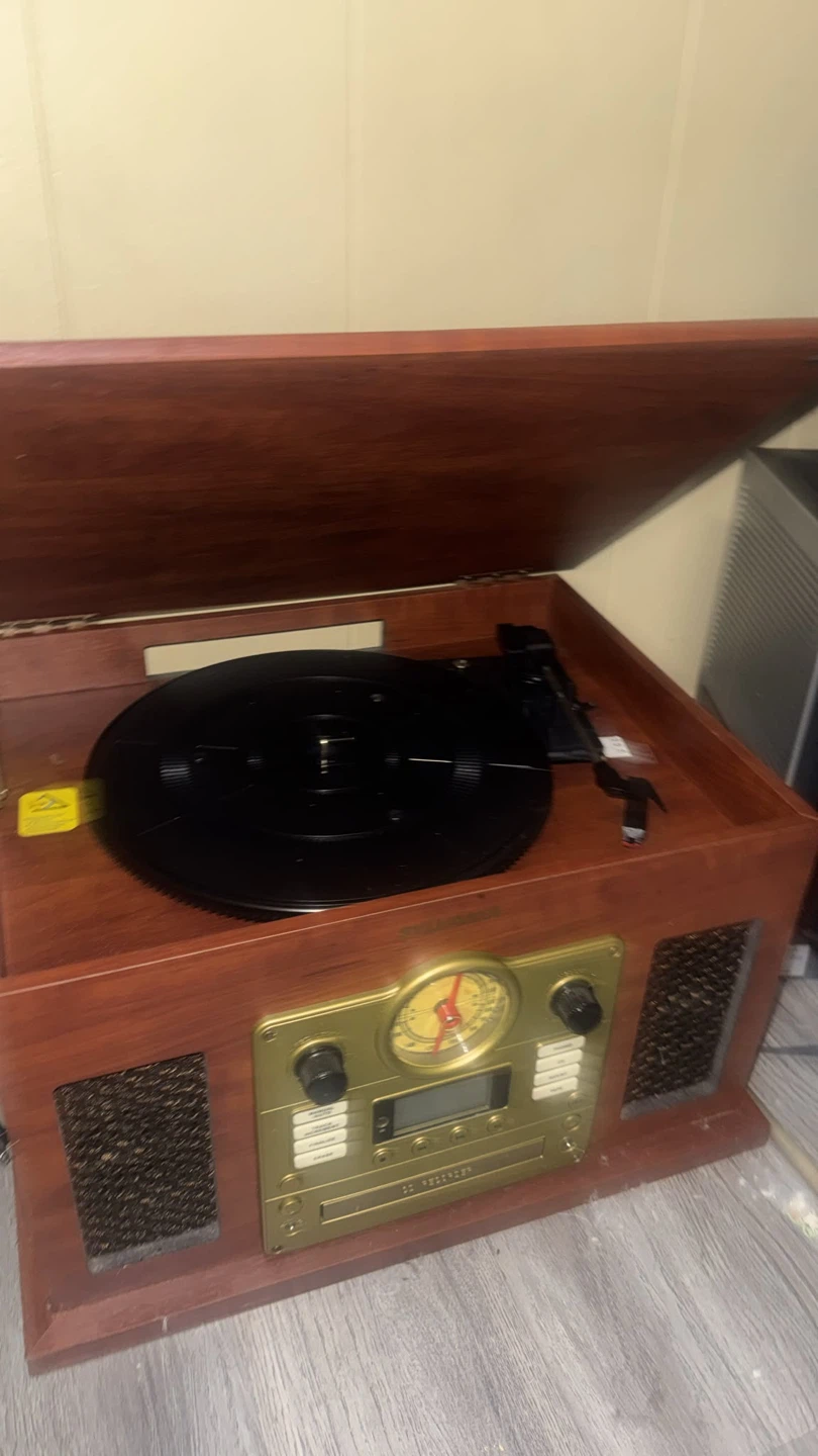 Wooden Record Player with Radio and CD Player - photo 2