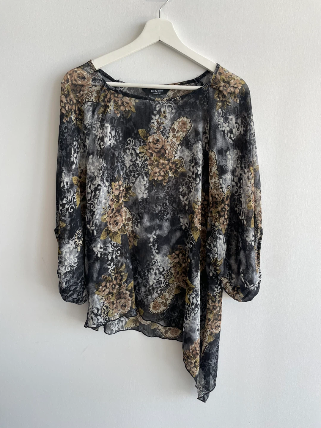 Laura Ashley Floral Sheer Blouse, size L - photo 2