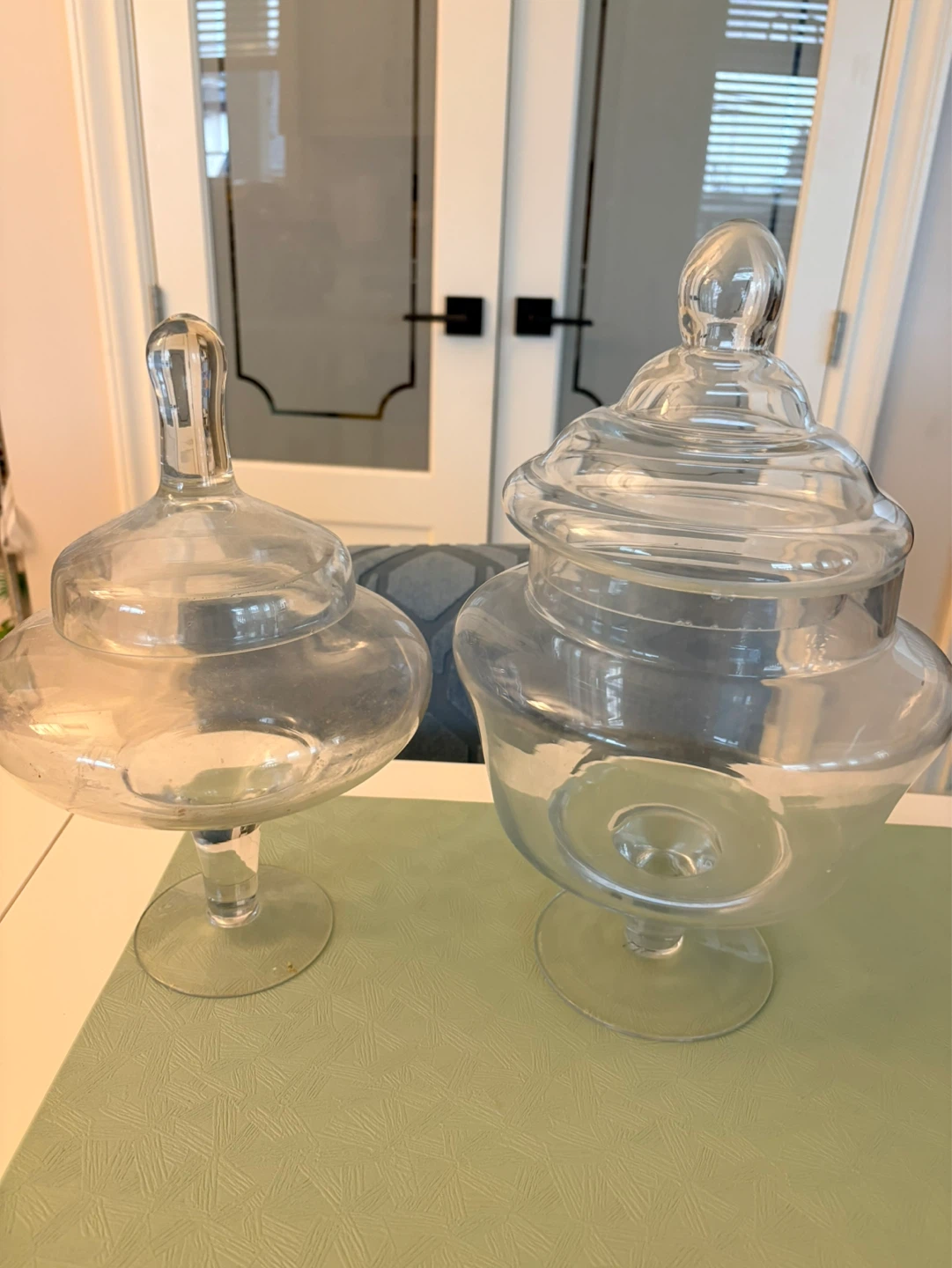 Glass Apothecary Jars with Lids (Set of 2)