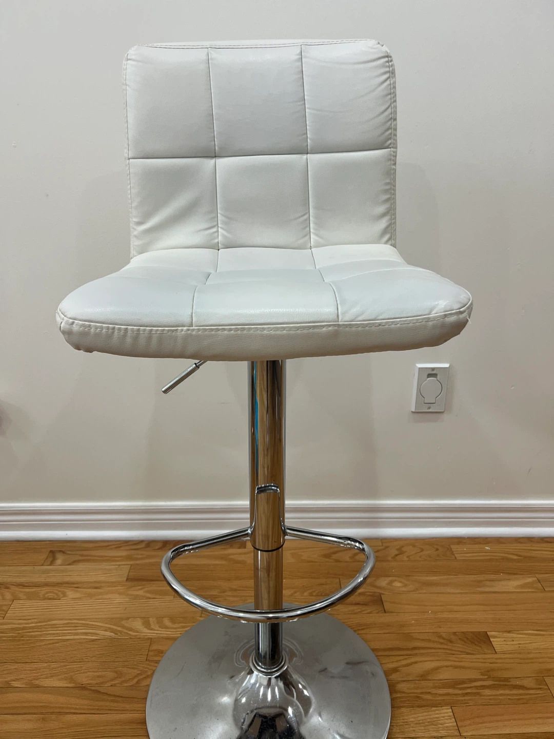 White Adjustable Bar Stool - photo 3