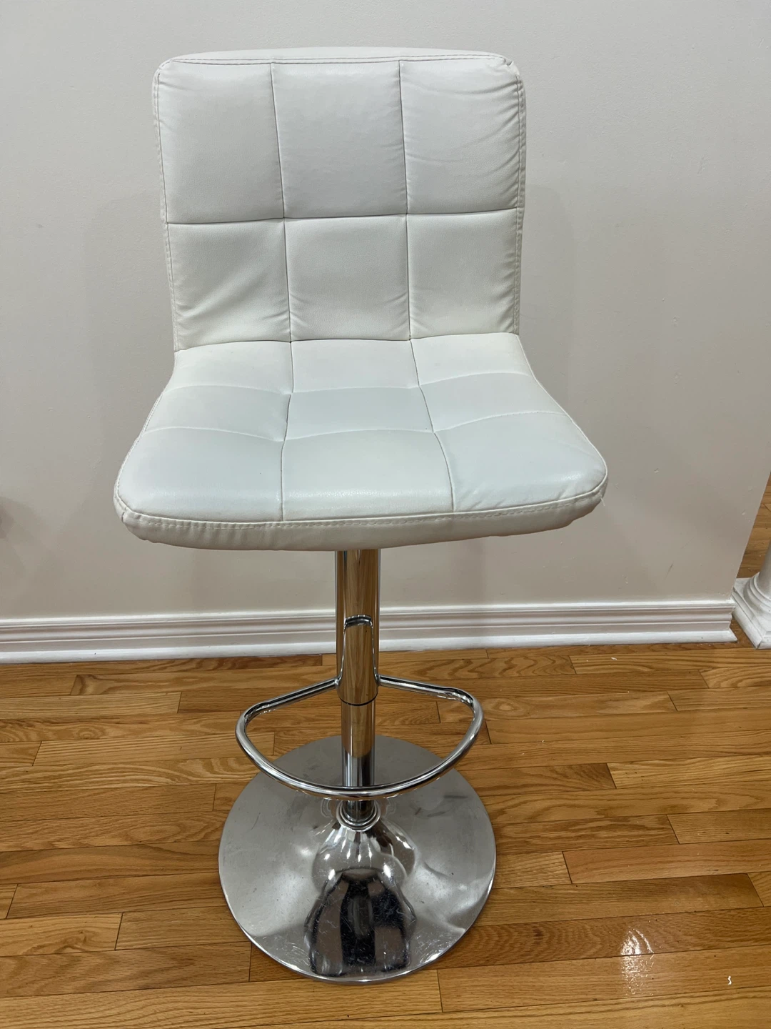 White Adjustable Bar Stool - photo 4