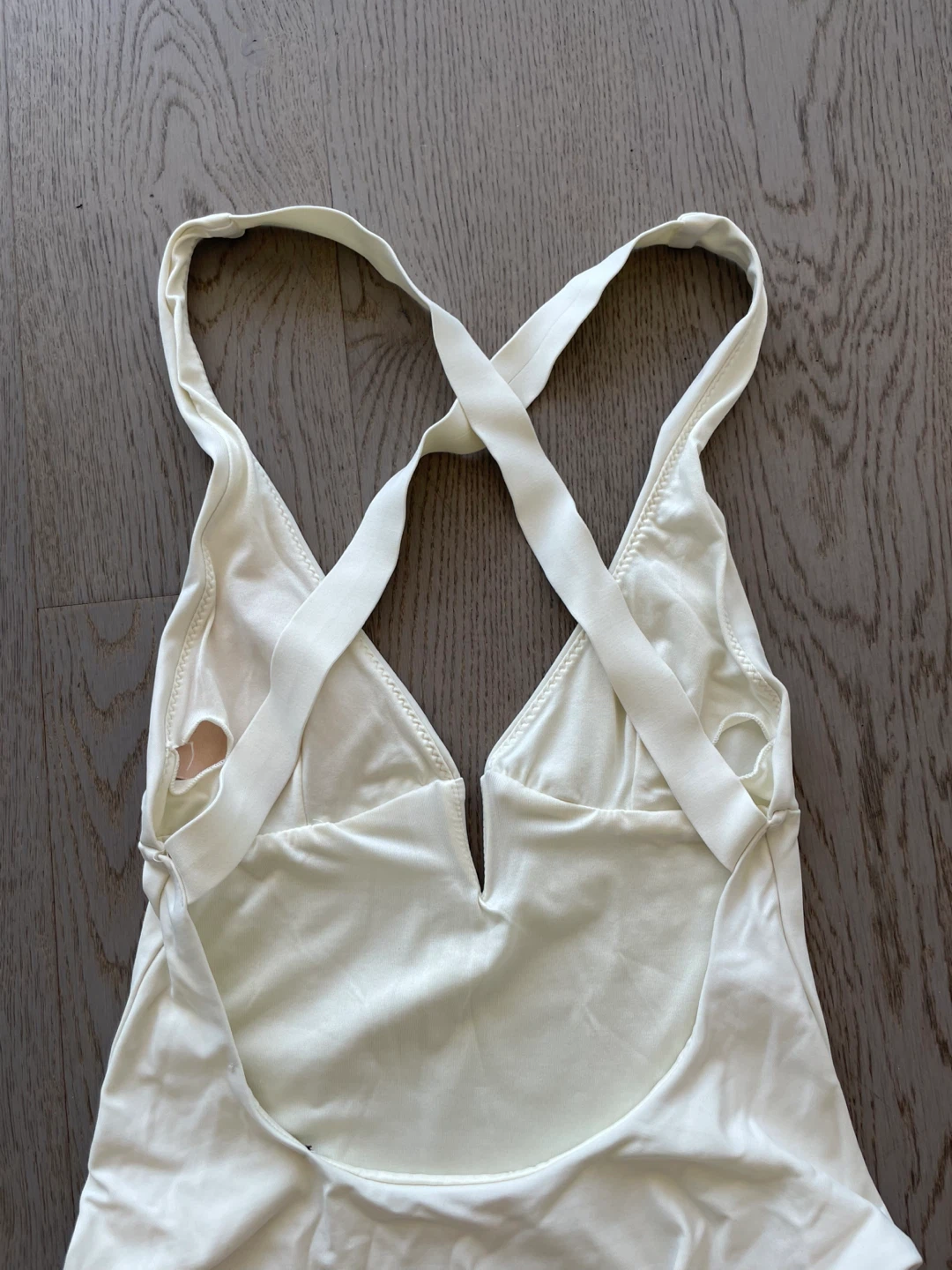 White Criss-Cross One-Piece Swimsuit, S - photo 4