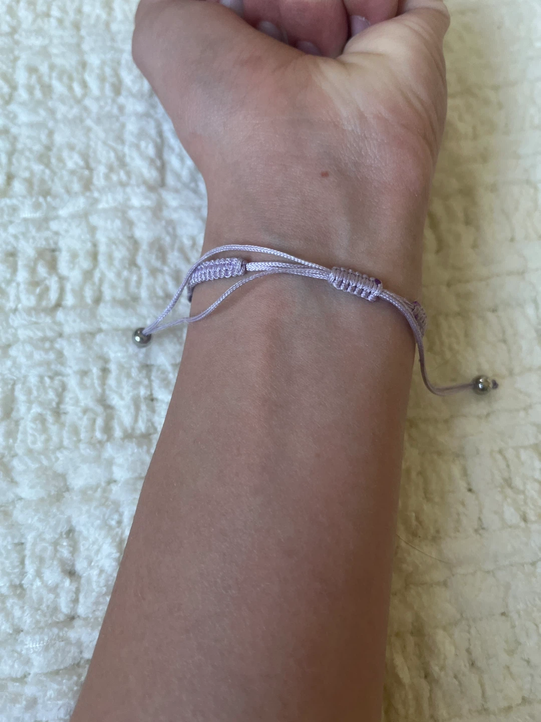 Purple Macrame Bracelet with Flower Charms - photo 4