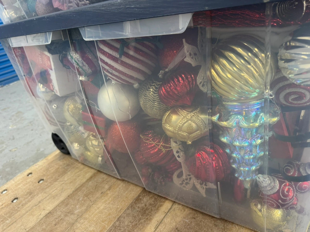 Large Lot of Christmas Ornaments in Storage Bins - photo 2