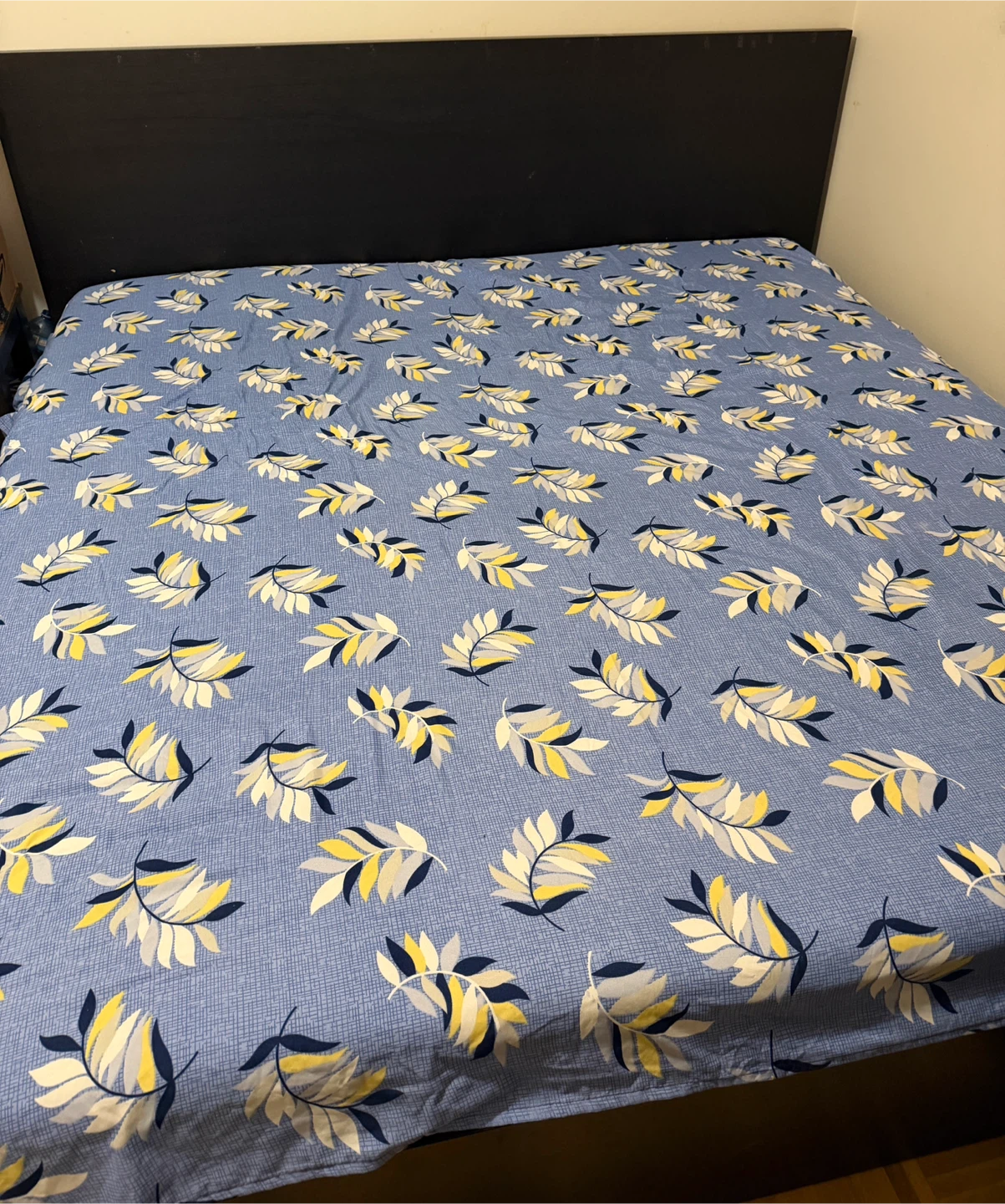 King bed frame with 2 storage boxes