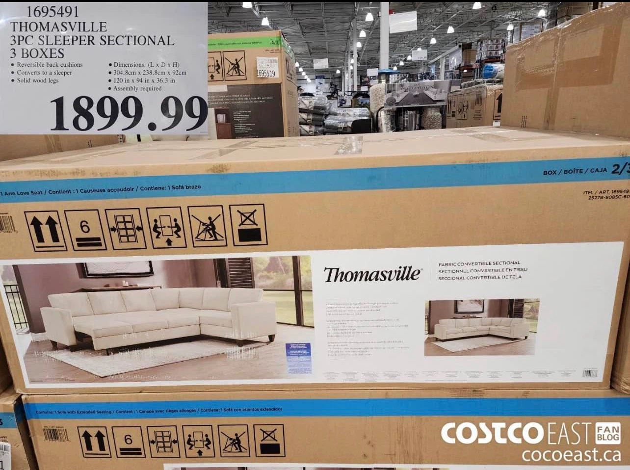 Thomasville 3pc Sleeper Sectional Sofa - photo 2