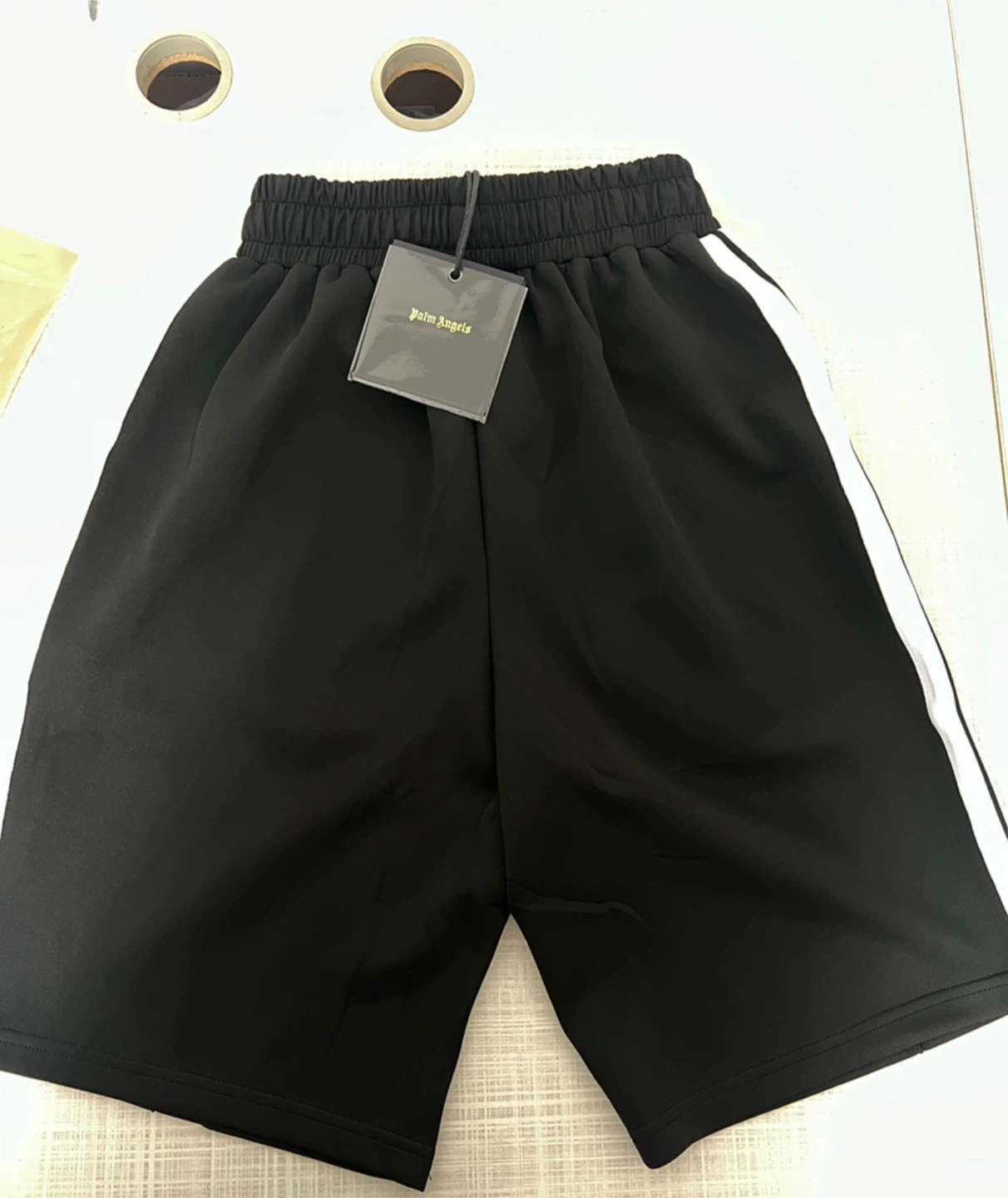 Palm Angels Black Track Shorts - photo 2