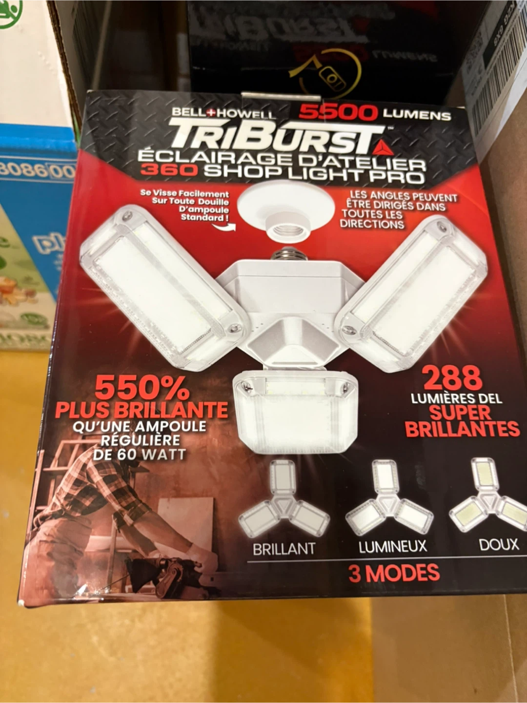 BELL+HOWELL Triburst 5500 Lumens 360 Shop Light Pro