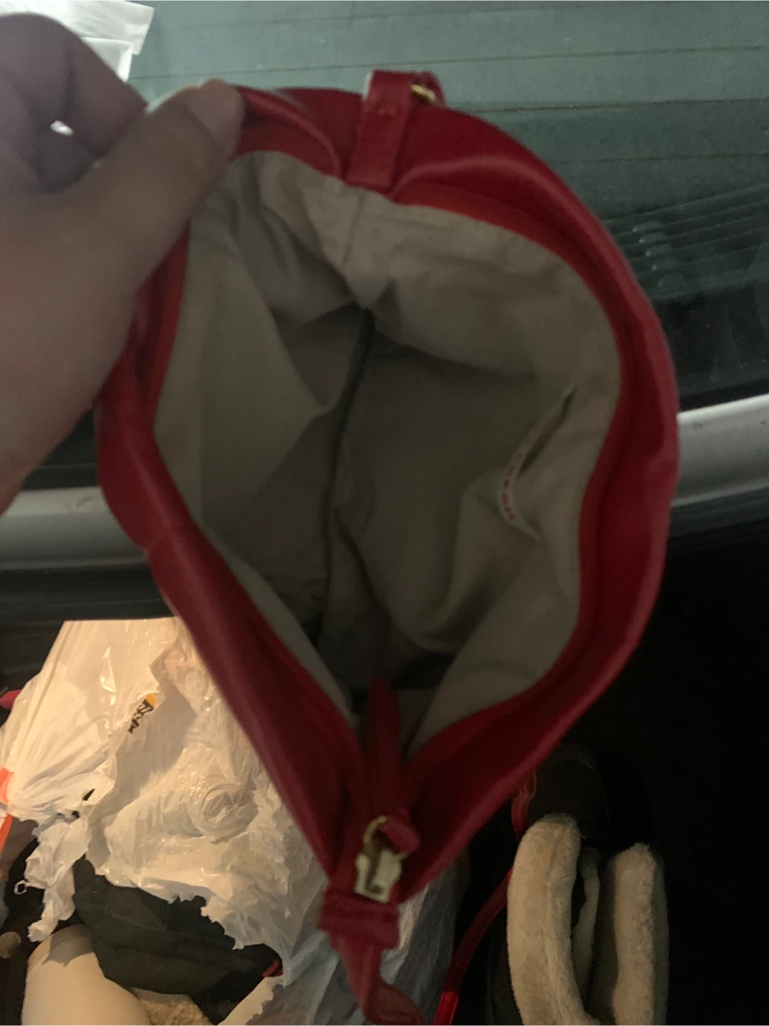 Red Quilted Faux Leather Shoulder Bag - photo 2