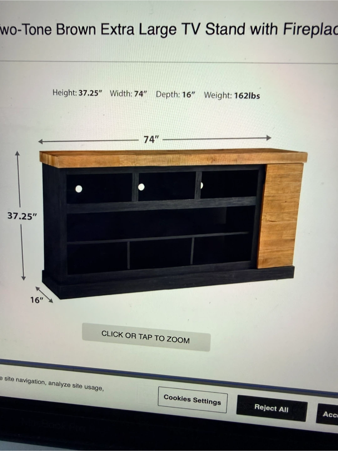 Wooden Media Console with Shelving - photo 3