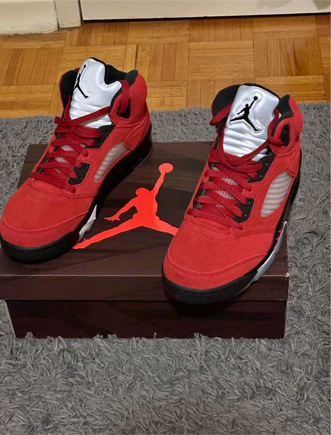 Air Jordan 5 Retro Red Suede Sneakers