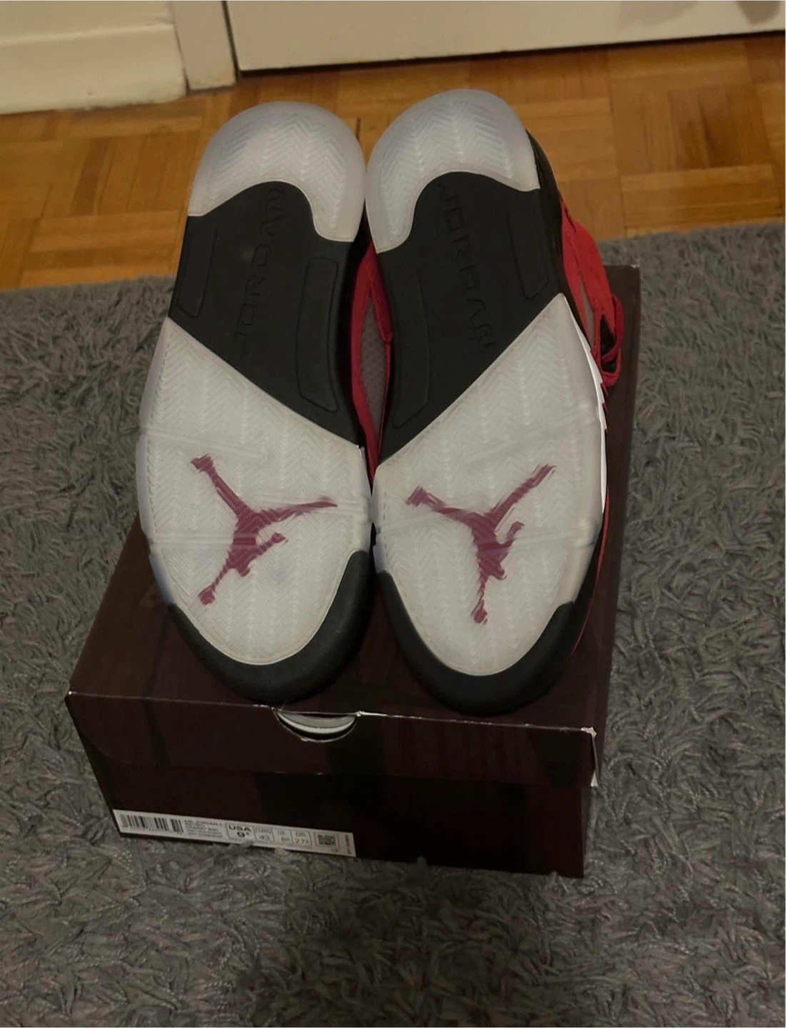 Air Jordan 5 Retro Red Suede Sneakers - photo 4