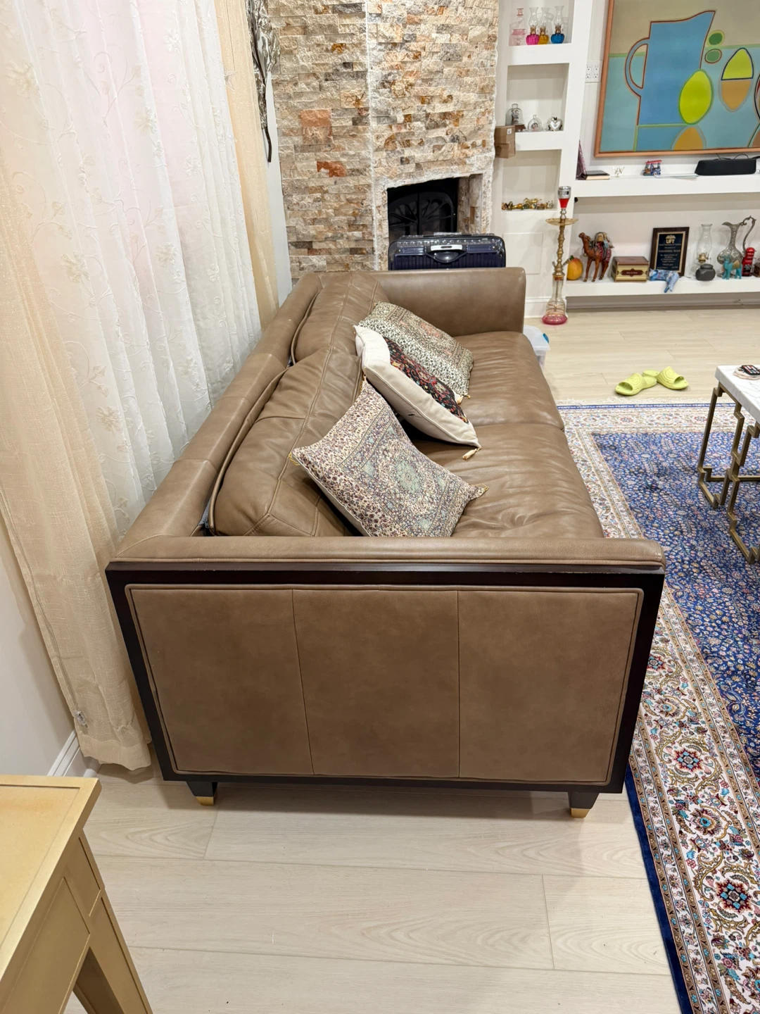 2 Brown Leather Sofa
