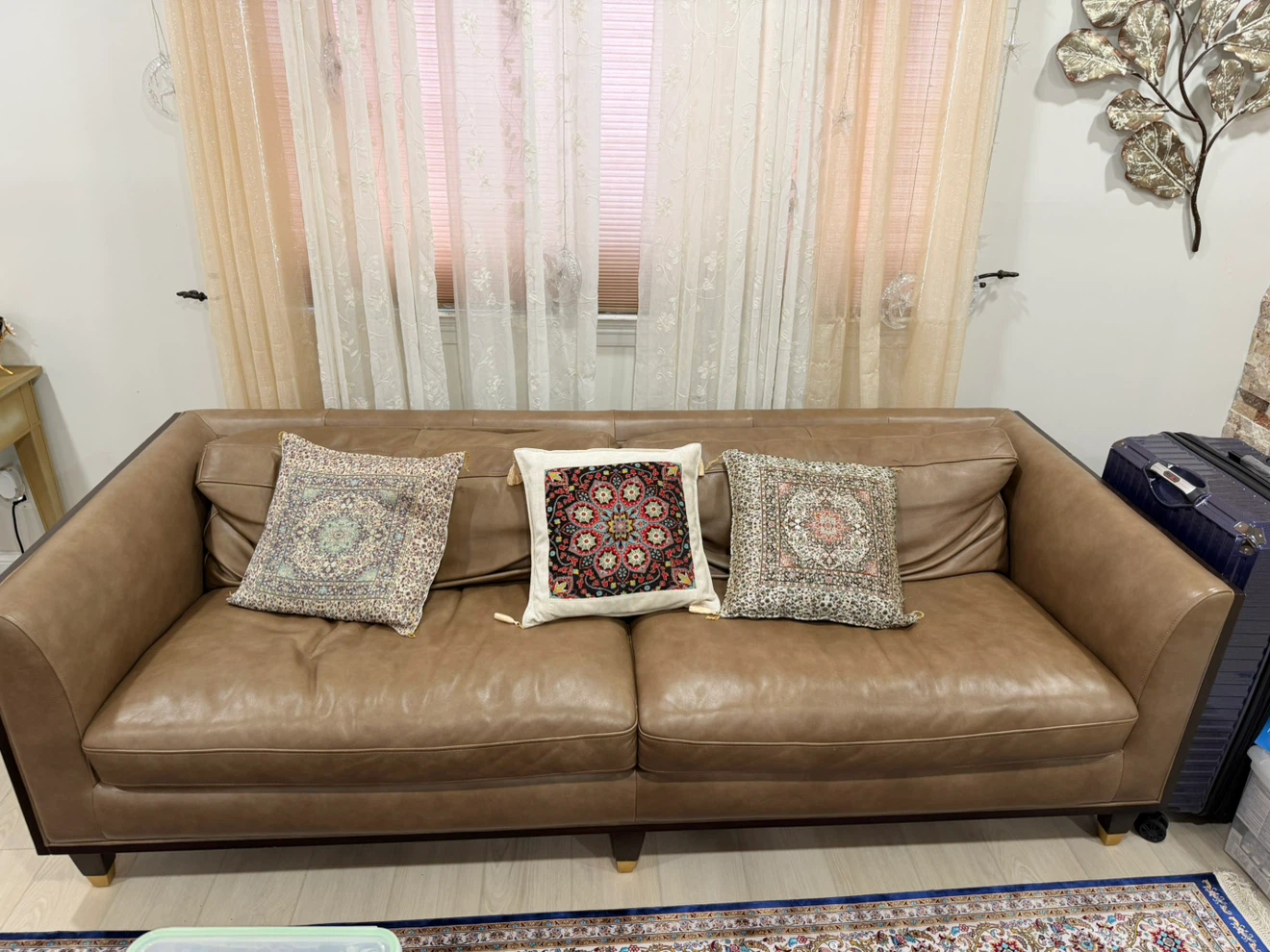 2 Brown Leather Sofa - photo 2
