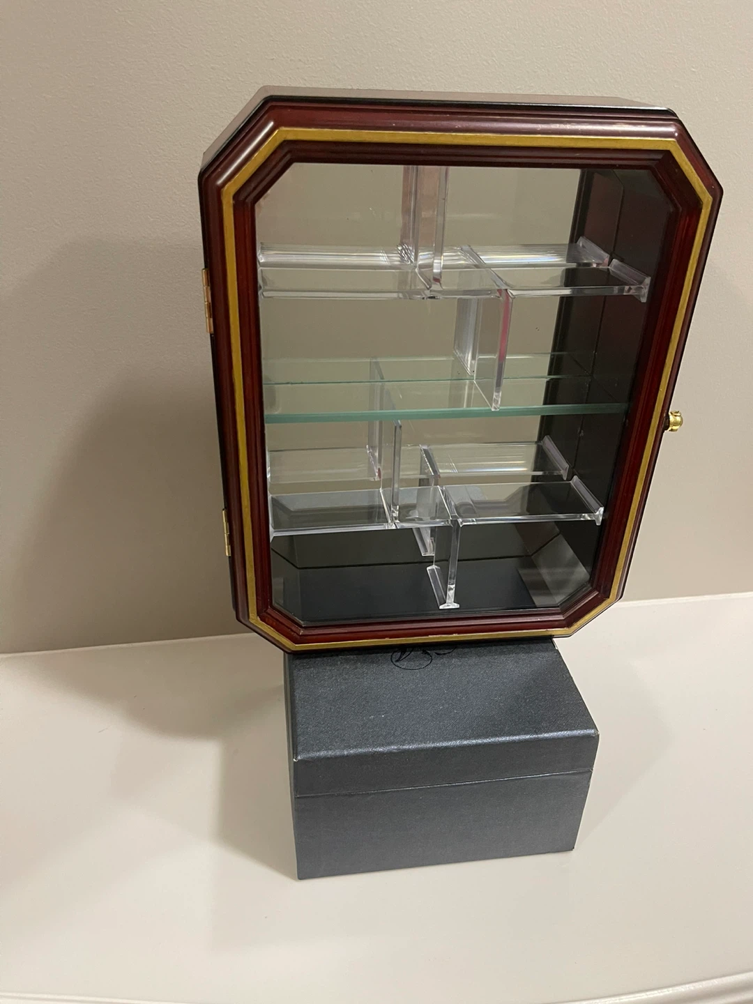 Wooden Display Cabinet with Glass Doors