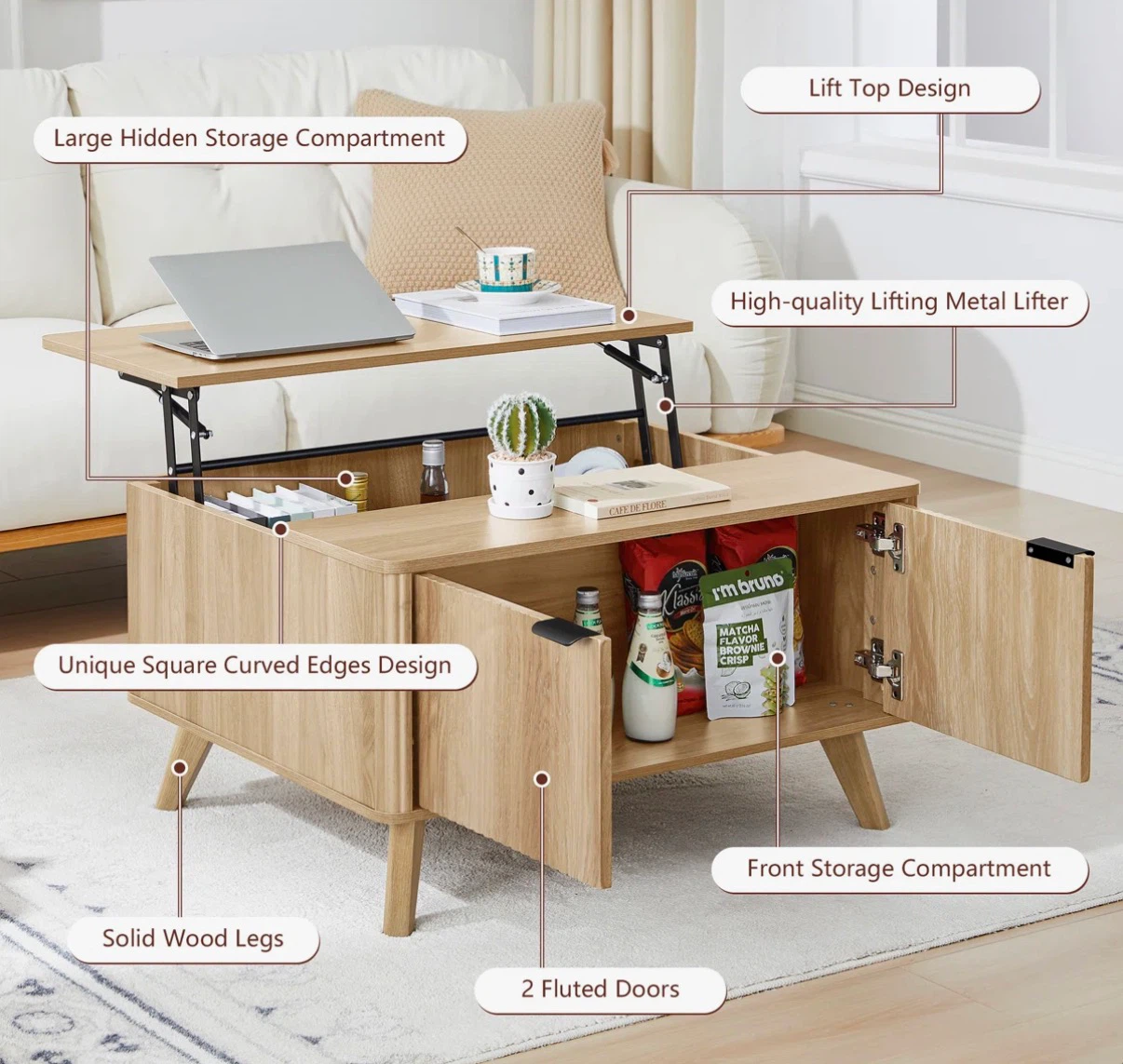 Lift Top Coffee Table With Storage (unboxed) - photo 5