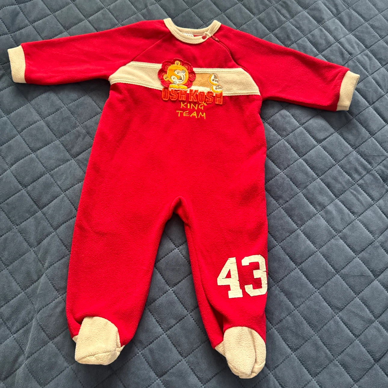 OshKosh Baby Red Lion Team Fleece Sleepsuit - 12 Months