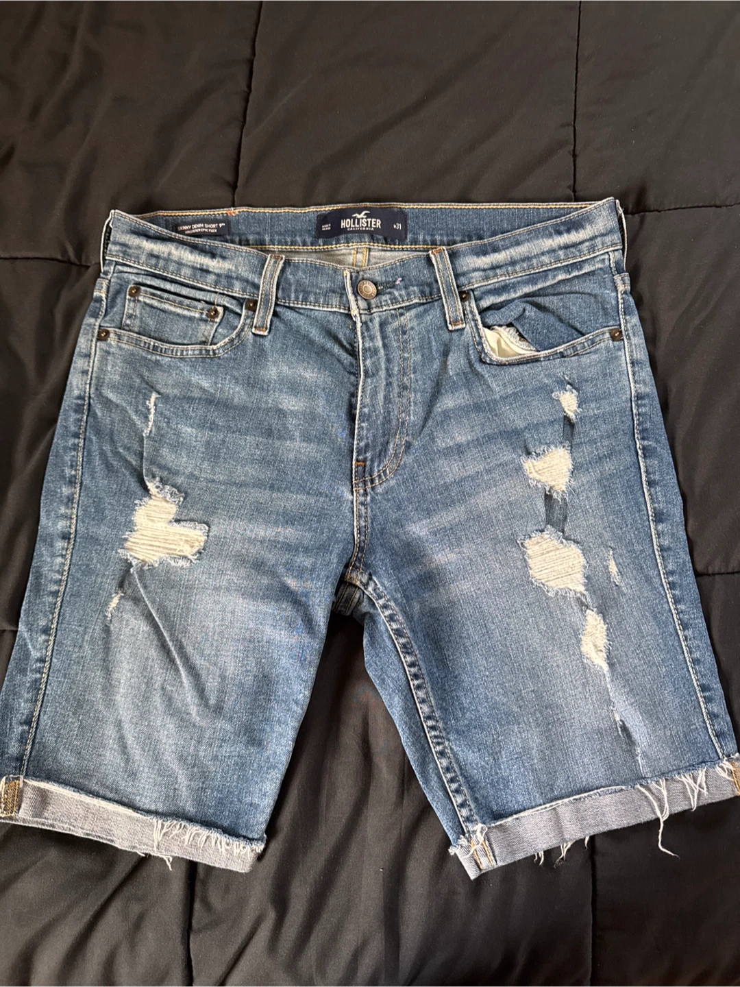 Hollister Skinny Denim Shorts 9"men’s