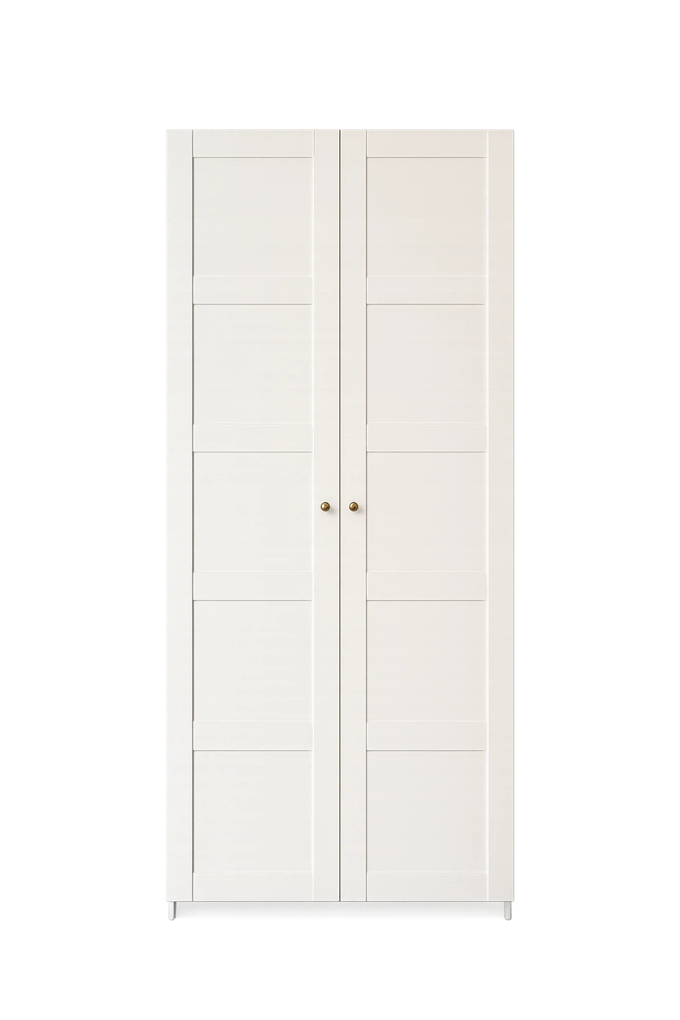 White Double Door Wardrobe with Drawers - photo 2