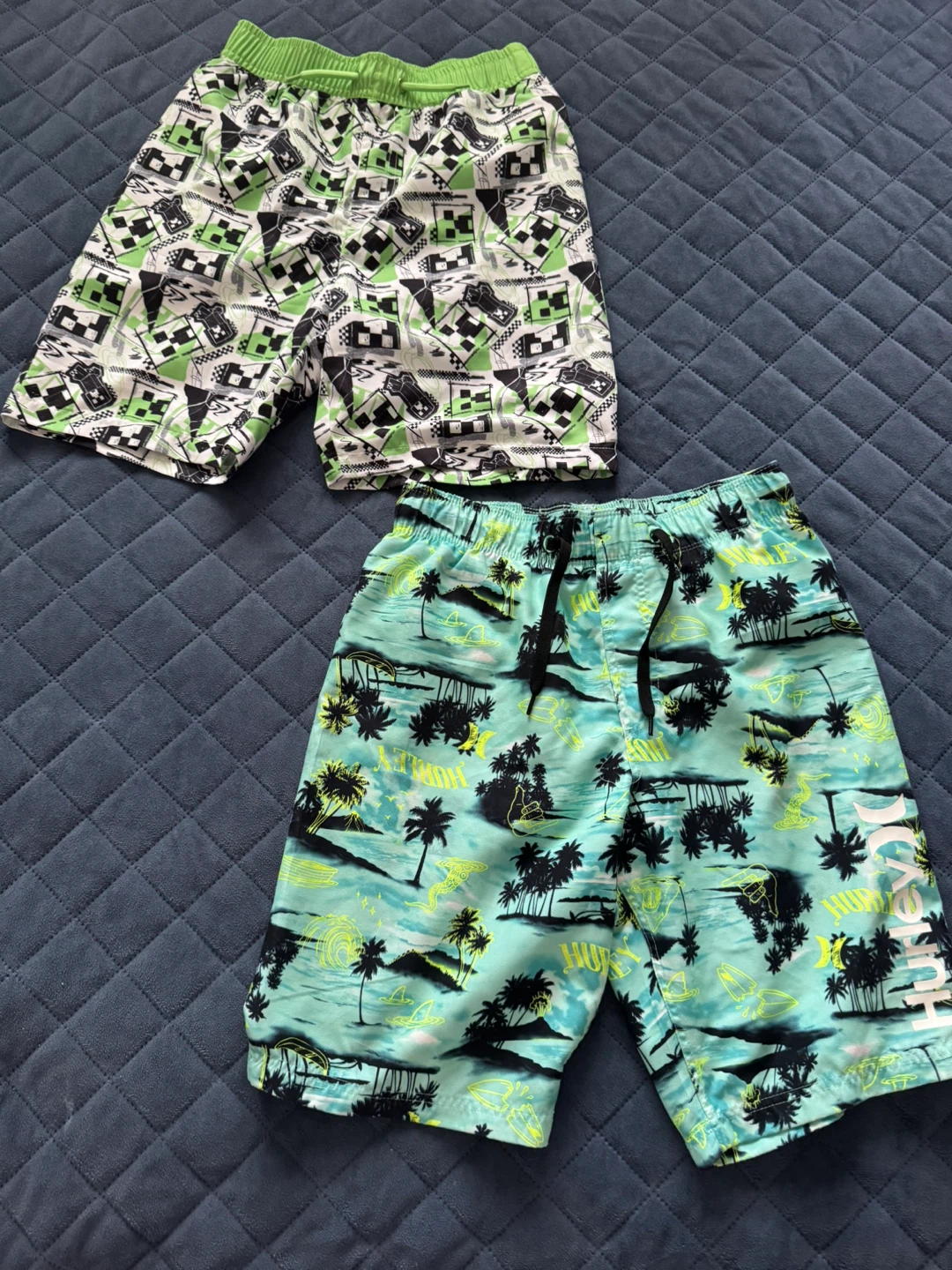 Minecraft & Hurley Kids Swim Trunks - L/G & 10/12