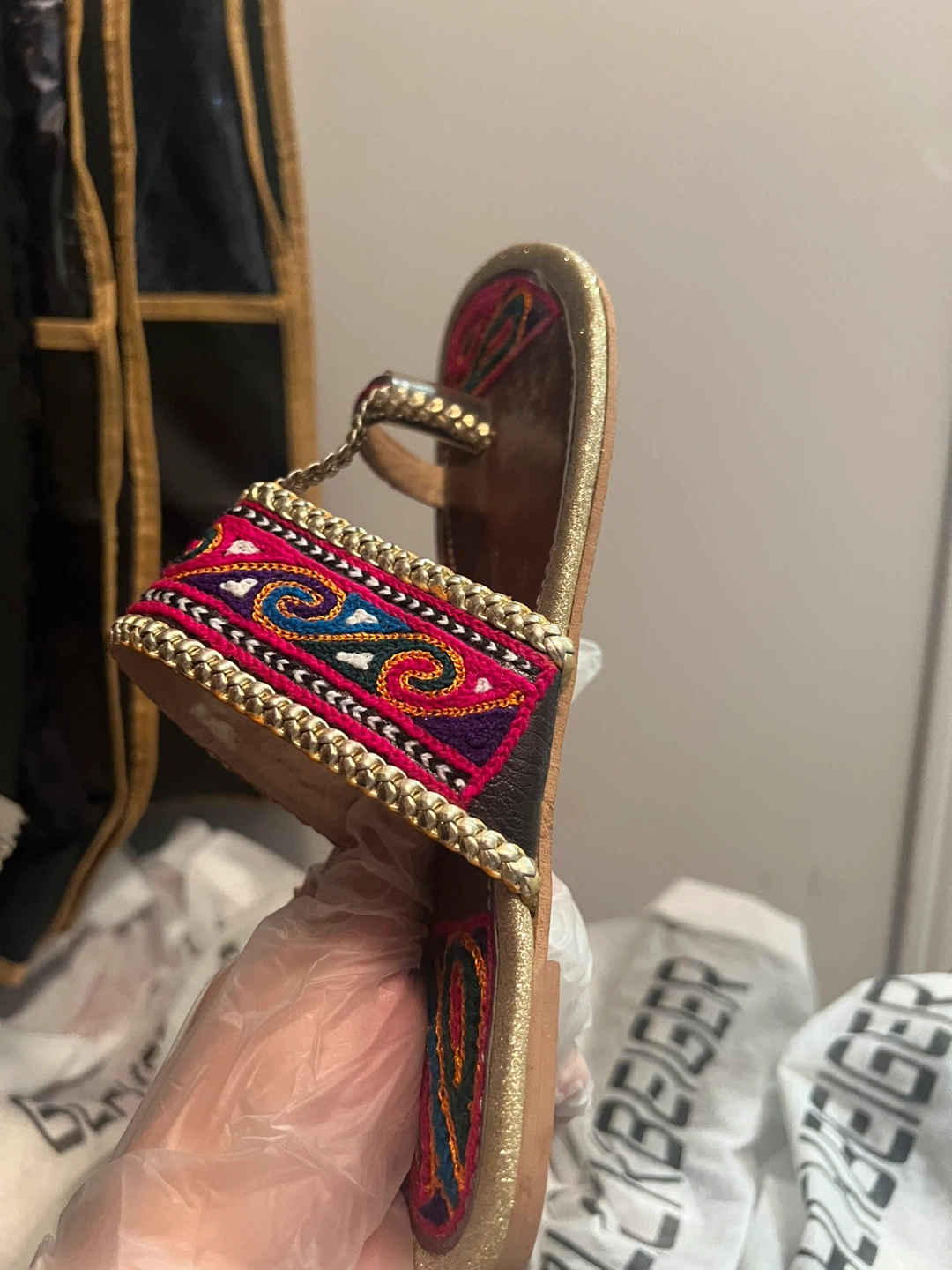 Embroidered Flat Sandals - photo 2