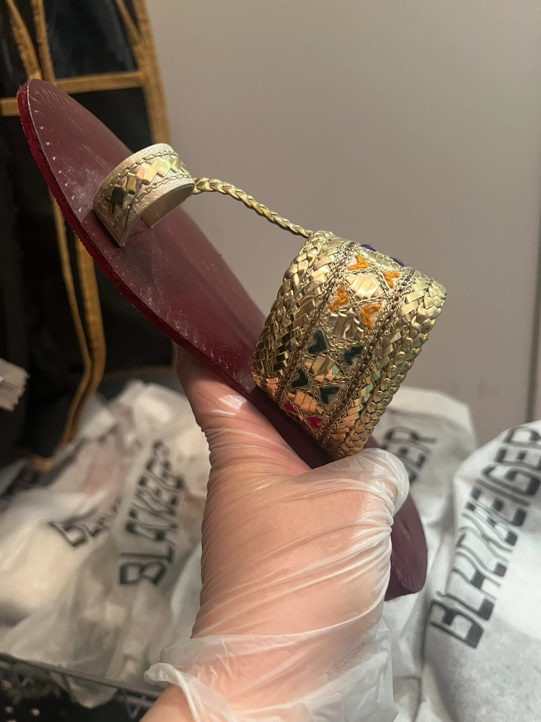 Embroidered Flat Sandals - photo 5