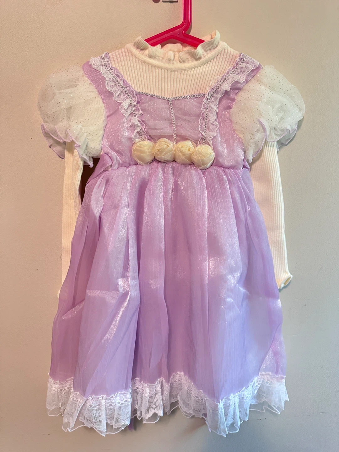 Lavender Dress with White Sweater Top 6-7T