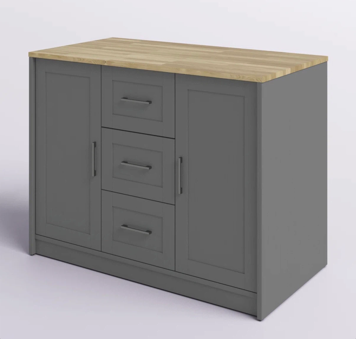 Manufactured wood kitchen island with storage (unboxed) - photo 2